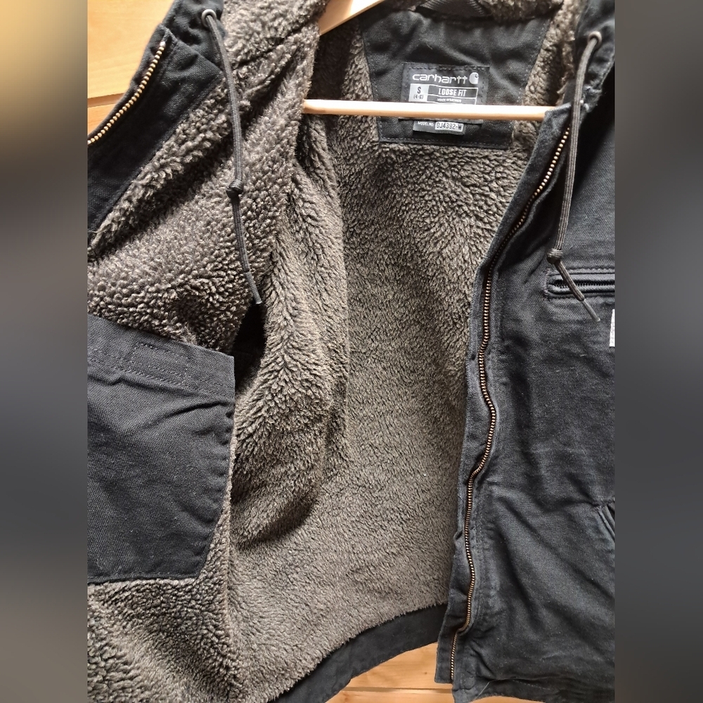 Carhartt Washed Duck Sherpa Lined Jacket Size Small - Picture 4 of 7